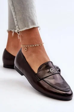 Sale Evento Mokasyny Damskie Na Płaskim Obcasie Czarne Sylvaine