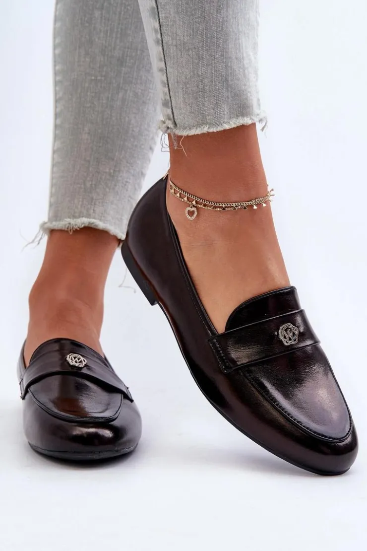 Sale Evento Mokasyny Damskie Na Płaskim Obcasie Czarne Sylvaine