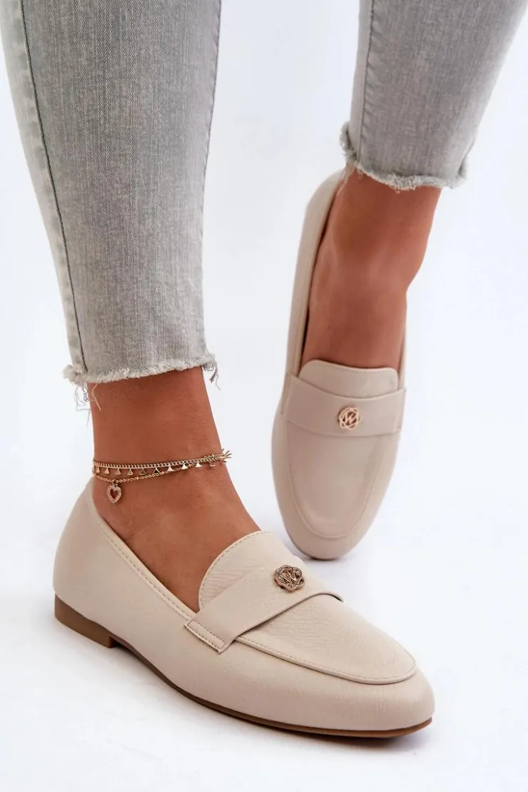 Damskie Evento Mokasyny Damskie Na Płaskim Obcasie Beżowe Sylvaine