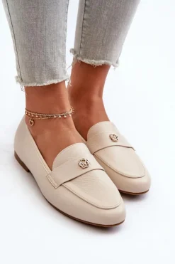 Damskie Evento Mokasyny Damskie Na Płaskim Obcasie Beżowe Sylvaine