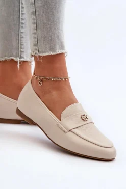 Damskie Evento Mokasyny Damskie Na Płaskim Obcasie Beżowe Sylvaine