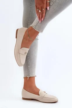 Damskie Evento Mokasyny Damskie Na Płaskim Obcasie Beżowe Sylvaine