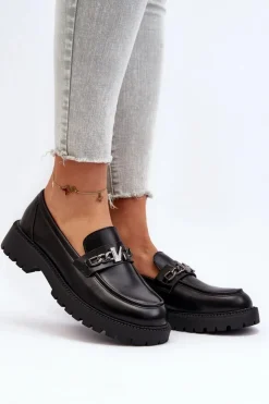 Buty damskie Vinceza Loafersy Damskie|Mokasyny Płaskie*Mokasyny Damskie Na Płaskim Obcasie Czarne Ezoma