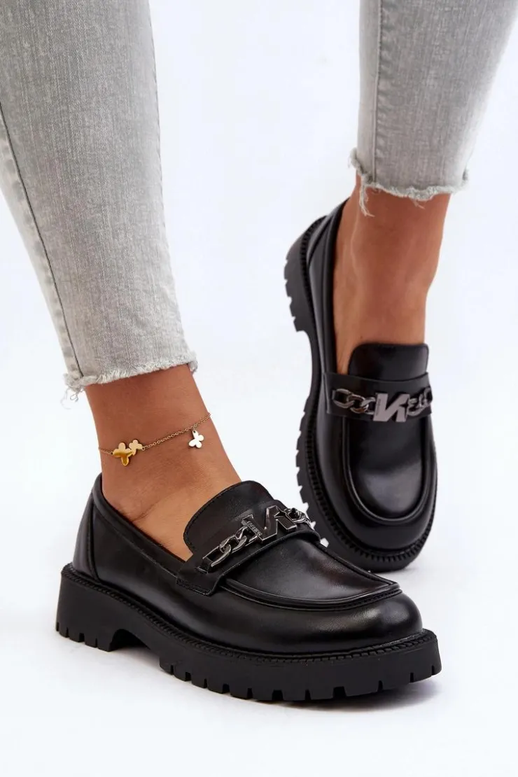 Buty damskie Vinceza Loafersy Damskie|Mokasyny Płaskie*Mokasyny Damskie Na Płaskim Obcasie Czarne Ezoma