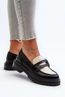 Boto Mokasyny Damskie Skórzane|Mokasyny Na Platformie*Mokasyny Damskie Na Płaskim Obcasie I Platformie Czarne Kaldira