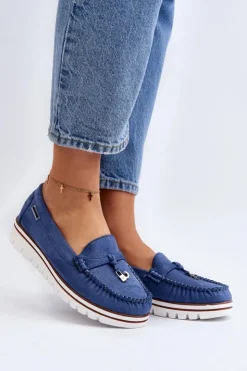 Boto Loafersy Damskie|Mokasyny Na Platformie*Mokasyny Damskie Na Platformie Niebieskie Railav