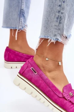 Clearance Boto Mokasyny Damskie Na Platformie Fuksja Mirren