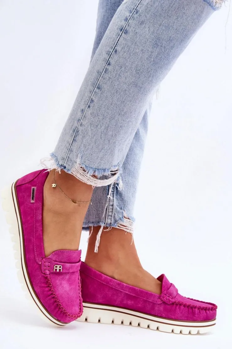 Clearance Boto Mokasyny Damskie Na Platformie Fuksja Mirren