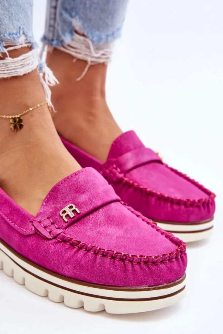 Clearance Boto Mokasyny Damskie Na Platformie Fuksja Mirren