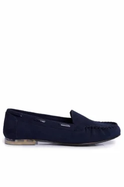 Damskie Buty Sergio Leone Mokasyny Damskie Sergio Leone Zamszowe Granatowe MK722