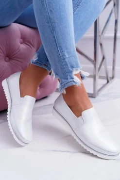 Damskie Buty Sergio Leone Mokasyny Damskie Sergio Leone Srebrne Magento