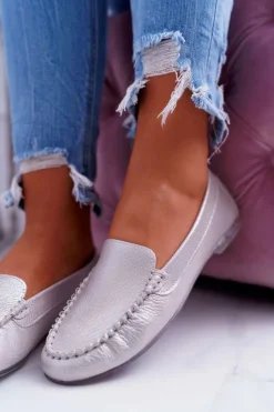 Buty Sergio Leone Mokasyny Damskie Sergio Leone Różowa Perła Winted