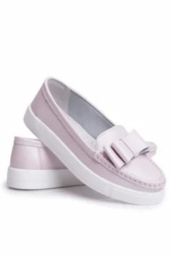 Damskie Damskie buty S.Barski Mokasyny Damskie Skórzane Różowe Lovren