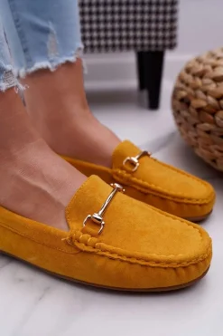 New Boto Mokasyny Damskie Żółte Zamszowe Sonnero