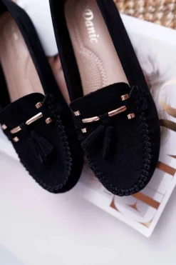 Damskie Damskie buty S.Barski Mokasyny Damskie Wygodne Czarne Sellar