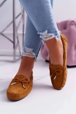 Best Boto Mokasyny Damskie Wygodne Eko-zamsz Camel Memfi