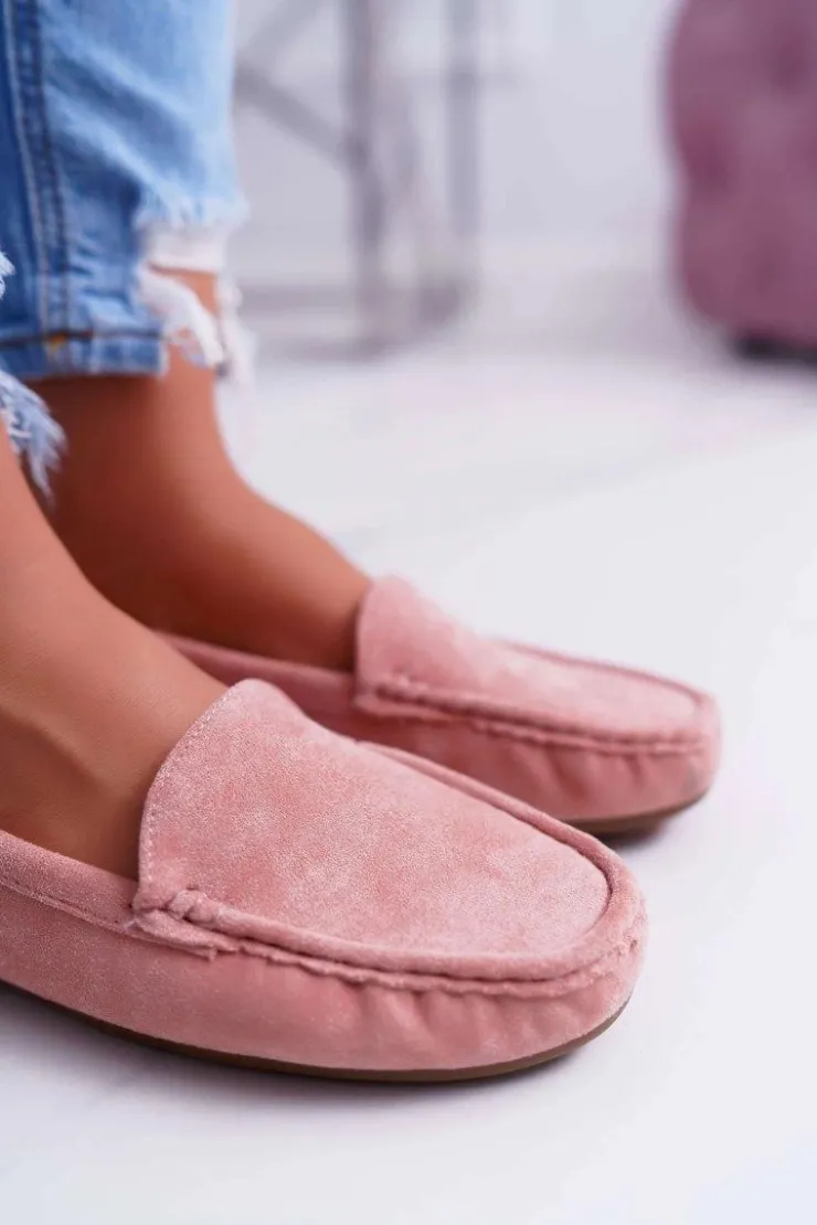 Boto Mokasyny Damskie Zamszowe*Mokasyny Damskie Wygodne Eko-zamsz Różowe Lemma