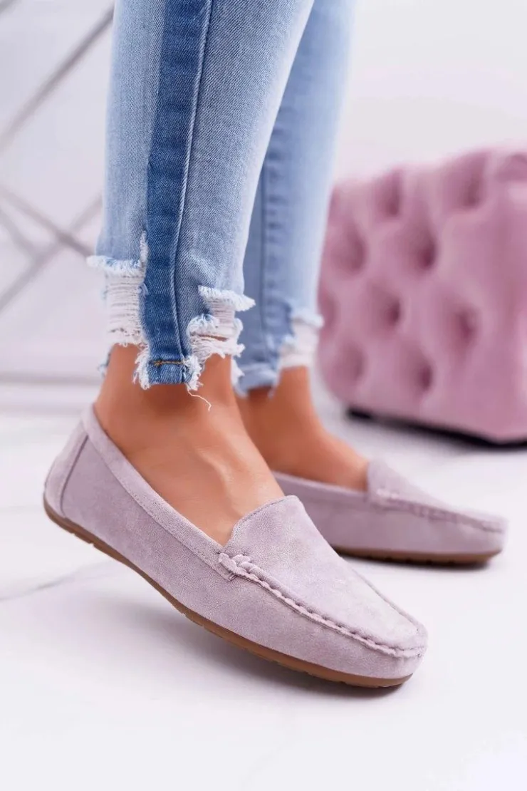 Boto Mokasyny Damskie Zamszowe*Mokasyny Damskie Wygodne Eko-zamsz Lila Róż Lemma