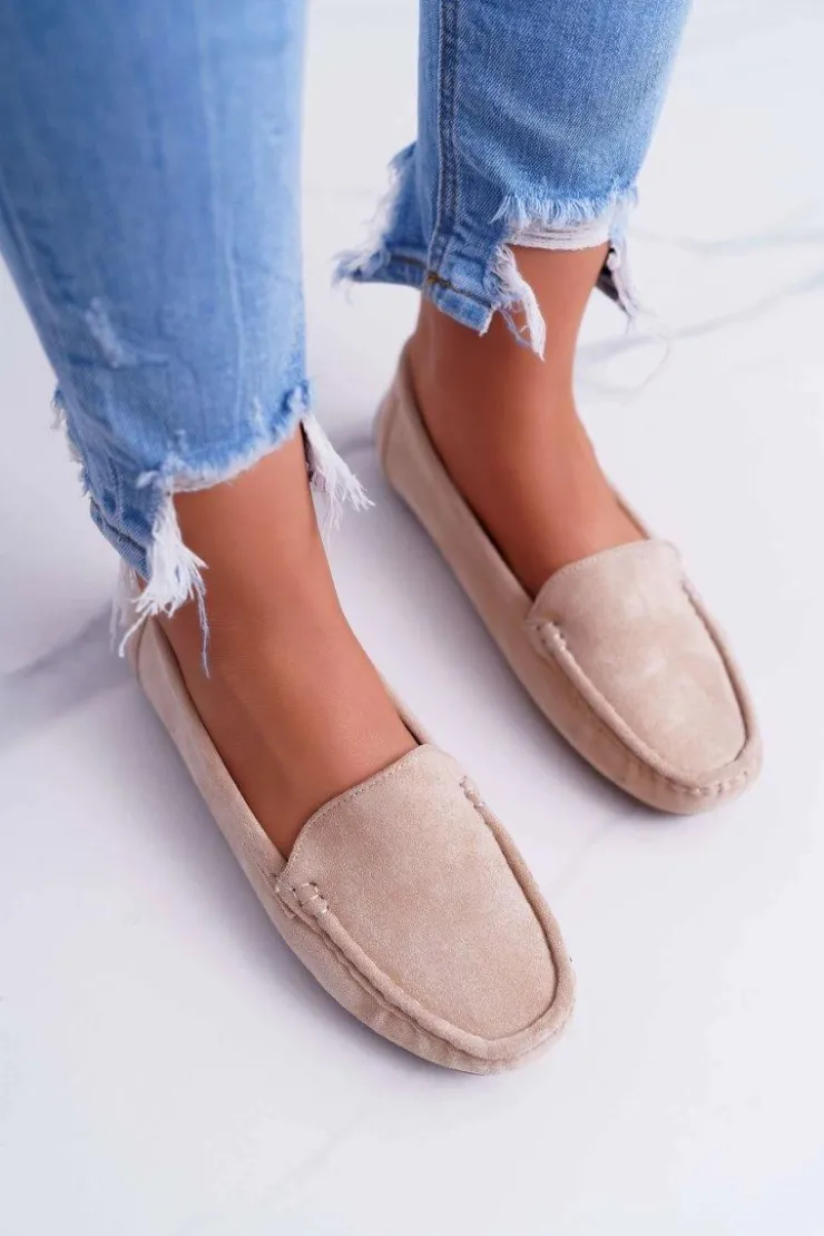 Damskie Boto Mokasyny Damskie Wygodne Eko-zamsz Beżowe Lemma