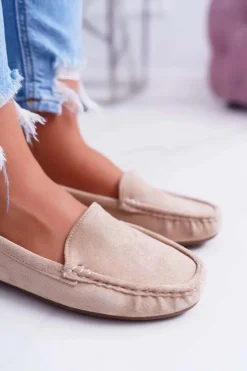 Damskie Boto Mokasyny Damskie Wygodne Eko-zamsz Beżowe Lemma