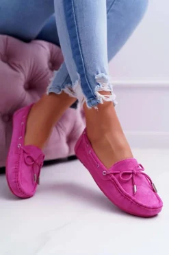 Boto Mokasyny Damskie Zamszowe*Mokasyny Damskie Wygodne Eko-zamsz Fuksja Memfi