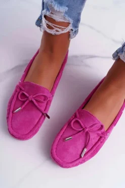 Boto Mokasyny Damskie Zamszowe*Mokasyny Damskie Wygodne Eko-zamsz Fuksja Memfi