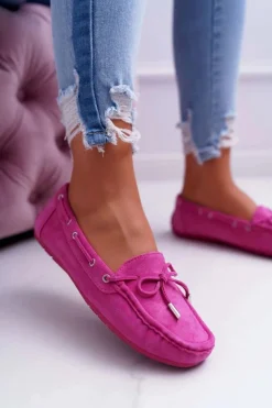 Boto Mokasyny Damskie Zamszowe*Mokasyny Damskie Wygodne Eko-zamsz Fuksja Memfi