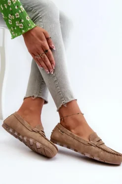 Boto Loafersy Damskie|Mokasyny Damskie Skórzane*Mokasyny Damskie Z Eko Skóry Brązowe Celoria