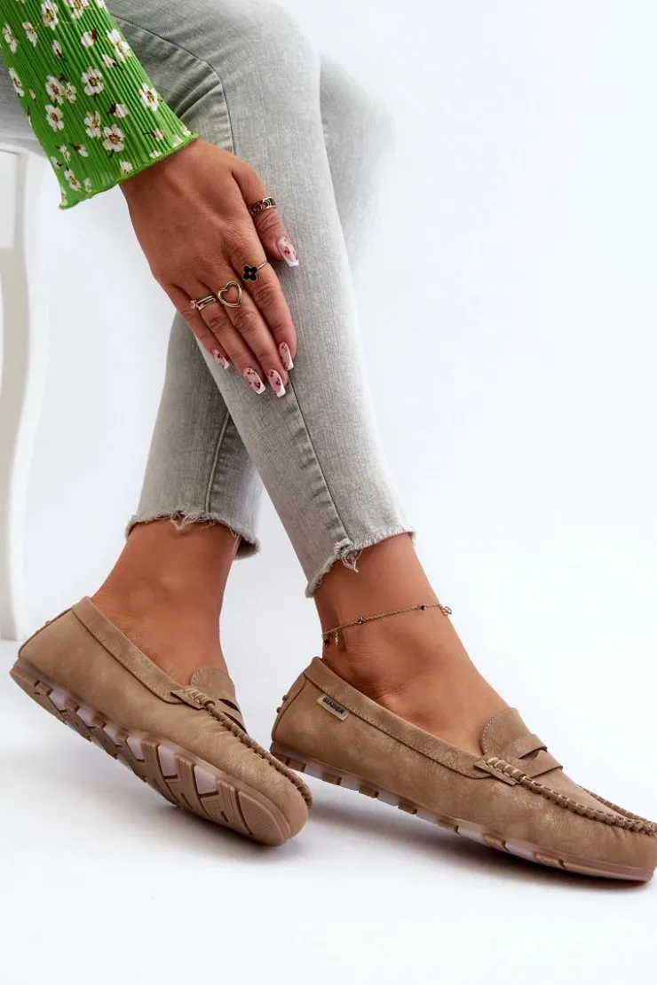 Boto Loafersy Damskie|Mokasyny Damskie Skórzane*Mokasyny Damskie Z Eko Skóry Brązowe Celoria