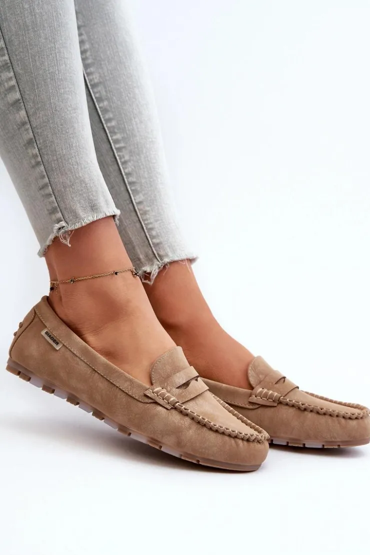 Boto Loafersy Damskie|Mokasyny Damskie Skórzane*Mokasyny Damskie Z Eko Skóry Brązowe Celoria