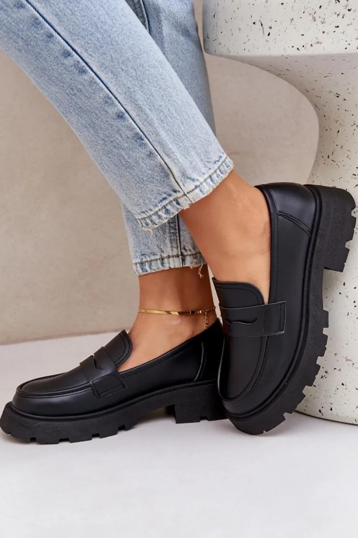 Boto Mokasyny Damskie Z Eko Skóry Czarne Sendall