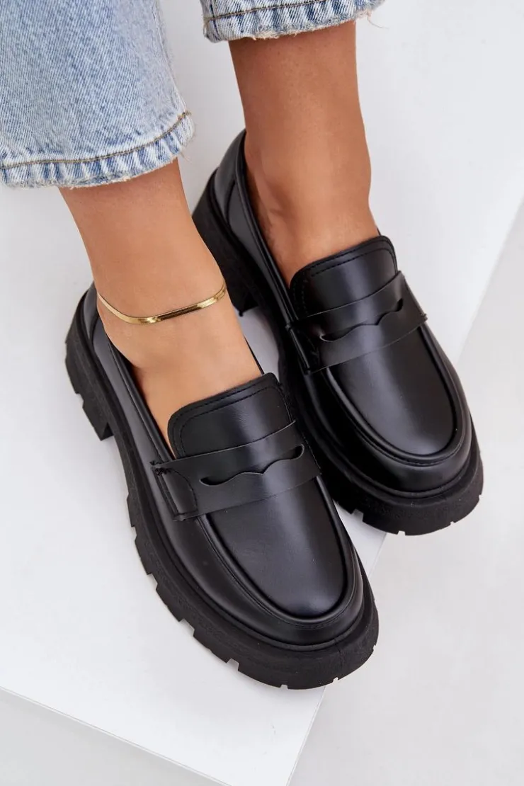 Boto Mokasyny Damskie Z Eko Skóry Czarne Sendall