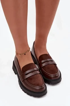 Hot Evento Mokasyny Damskie Z Eko Skóry Czekoladowe Cailen Brązowy