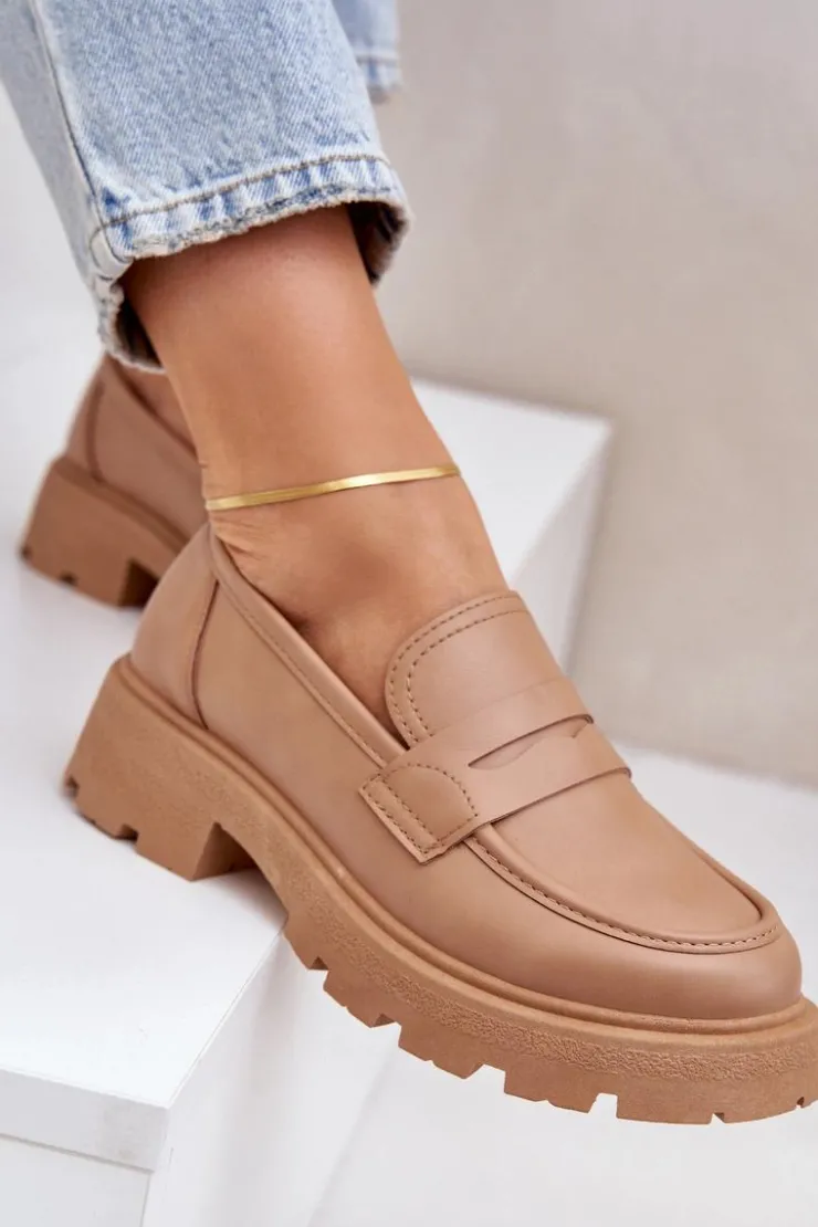 Boto Loafersy Damskie|Mokasyny Płaskie*Mokasyny Damskie Z Eko Skóry Beżowe Sendall