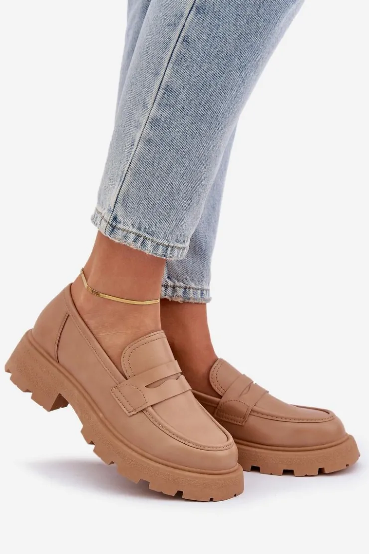 Boto Loafersy Damskie|Mokasyny Płaskie*Mokasyny Damskie Z Eko Skóry Beżowe Sendall