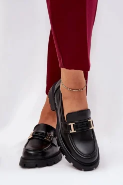 Boto Loafersy Damskie|Mokasyny Płaskie*Mokasyny Damskie Z Eko Skóry Czarne Lomnela