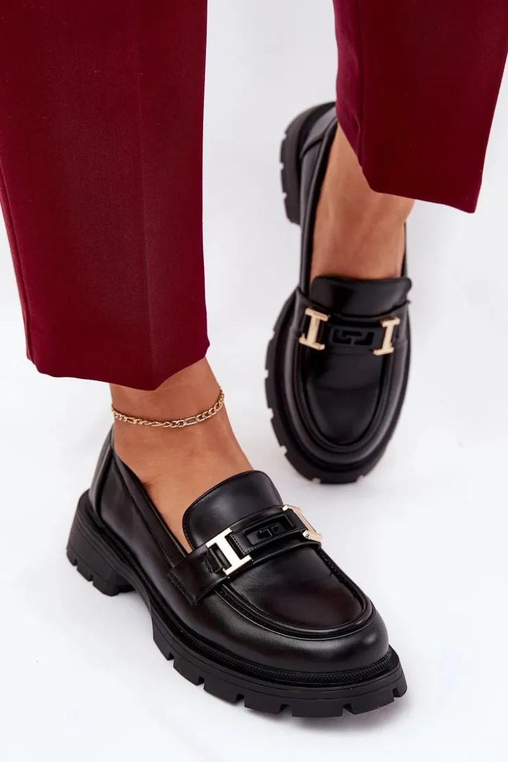 Boto Loafersy Damskie|Mokasyny Płaskie*Mokasyny Damskie Z Eko Skóry Czarne Lomnela