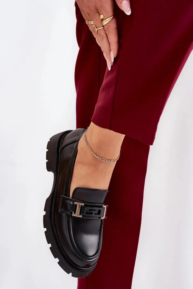 Boto Loafersy Damskie|Mokasyny Płaskie*Mokasyny Damskie Z Eko Skóry Czarne Lomnela