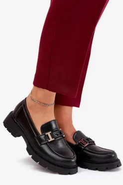 Boto Loafersy Damskie|Mokasyny Płaskie*Mokasyny Damskie Z Eko Skóry Czarne Lomnela