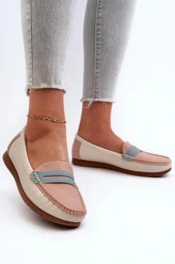 Evento Mokasyny Damskie Z Eko Skóry Różowe Vikitara