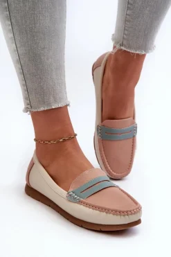 Evento Mokasyny Damskie Z Eko Skóry Różowe Vikitara