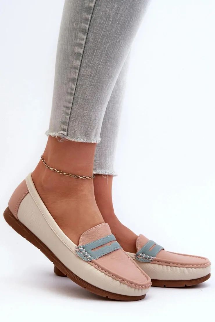 Evento Mokasyny Damskie Z Eko Skóry Różowe Vikitara