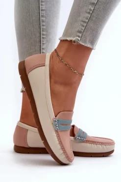 Evento Mokasyny Damskie Z Eko Skóry Różowe Vikitara