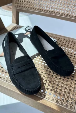 Boto Loafersy Damskie|Mokasyny Damskie Skórzane*Mokasyny Damskie Z Eko Zamszu Czarne Rerceria Czarny