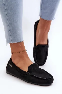 Boto Loafersy Damskie|Mokasyny Damskie Zamszowe*Mokasyny Damskie Z Eko Zamszu Czarne Amrutia Czarny