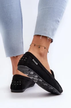 Boto Loafersy Damskie|Mokasyny Damskie Zamszowe*Mokasyny Damskie Z Eko Zamszu Czarne Amrutia Czarny