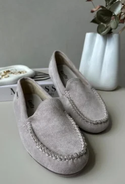 Hot Boto Mokasyny Damskie Z Eko Zamszu Fioletowe Amrutia Fioletowy