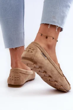 Boto Loafersy Damskie|Mokasyny Damskie Zamszowe*Mokasyny Damskie Z Eko Zamszu Brązowe Amrutia