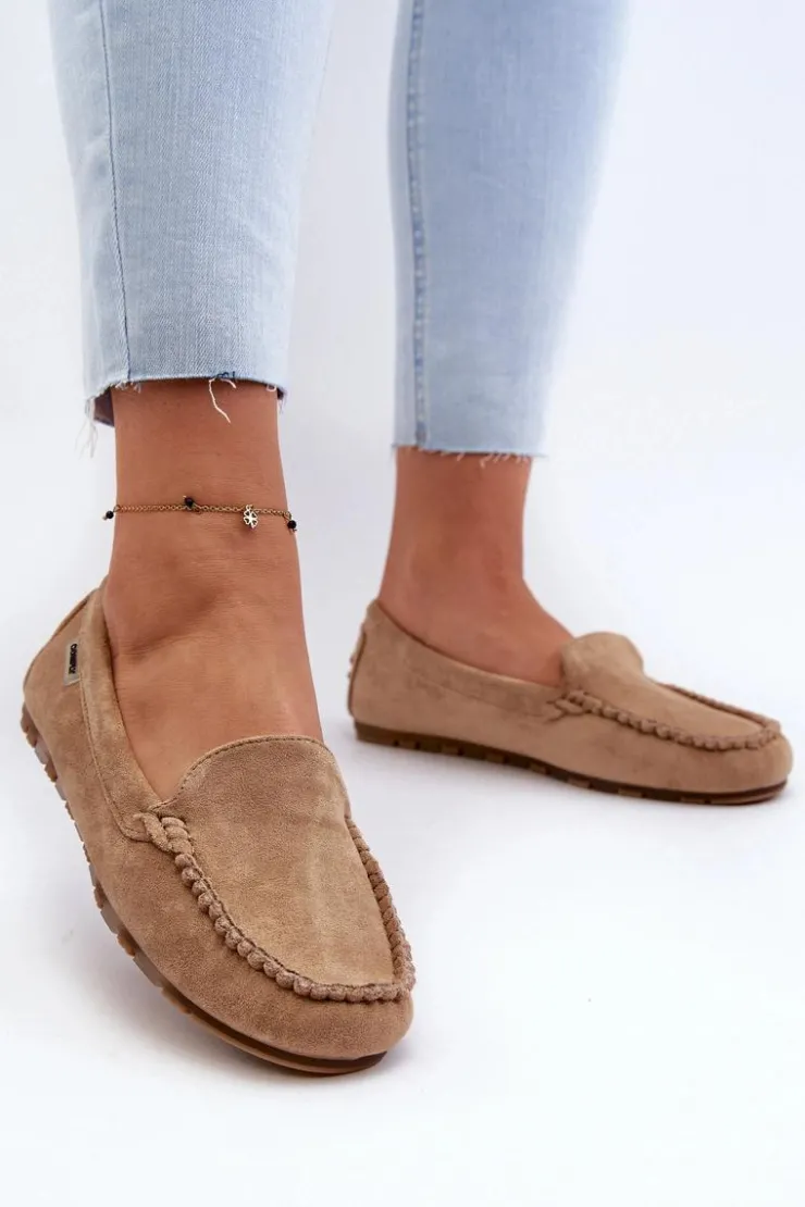 Boto Loafersy Damskie|Mokasyny Damskie Zamszowe*Mokasyny Damskie Z Eko Zamszu Brązowe Amrutia