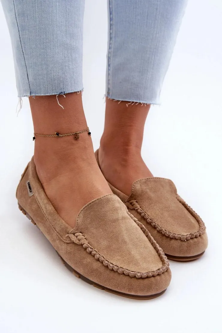 Boto Loafersy Damskie|Mokasyny Damskie Zamszowe*Mokasyny Damskie Z Eko Zamszu Brązowe Amrutia